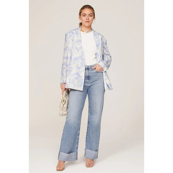 Thakoon Collective Tie Dye Pastel Blazer Jacket Blue White Womens 4 - Picture 1 of 13
